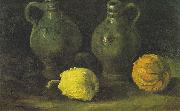 Vincent Van Gogh Still life with two jugs and pumpkins painting